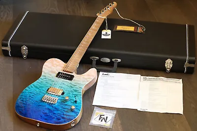 $5446 • Buy 2022 LSL Bad Bone 290 Deluxe T-Style Guitar Laguna Blue Gradient “Analin” + OHSC