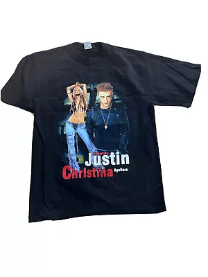 $52 • Buy Vtg 2003 Justin Timberlake Christina Aguilera Justified Stripped Tour Shirt Med.