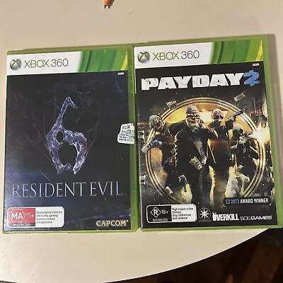 Resident Evil 6 & Payday 2 - Microsoft Xbox 360 - Complete With Manuals • $8.95