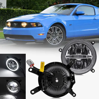 For 2005-2009 Ford Mustang GT Hood Grille Clear Halo Fog Lights LED Lamp DRL • $129.59
