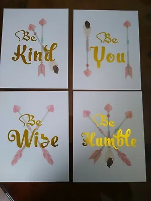 IARTTOP Inspirational Quotes Set Of Four Be Kind Be You Be Humble Be Wise  • £6.95