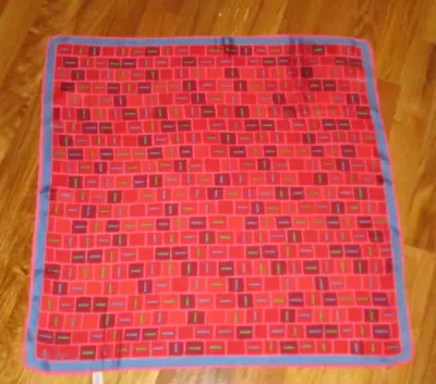 Vintage Vera Red Pink Blue Geometric Print Square Scarf 21  Japan • $12.99