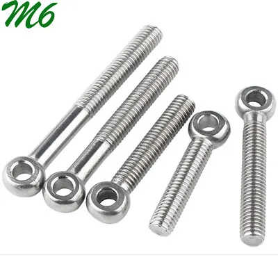 M6 304 Stainless Steel Machinery Shoulder Lifting Eye Bolts Ring Link Axle Screw • $6.46