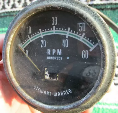 VTG 1960's Stewart Warner Green Line Tachometer 6000 RPM 432967 Hot Rat Rod Boat • $89.99