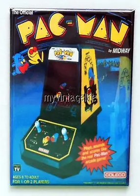 PAC-MAN Table Top Arcade Game COLECO 2  X 3  Fridge MAGNET MIDWAY PACMAN Not Toy • $8.25