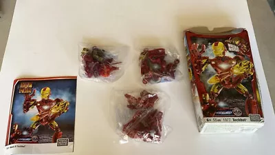 Mega Bloks Iron Man 2 Mark VI 55 Pcs 1977 Techbot Build & Display W/Launcher NEW • $15