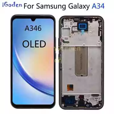 🎡 Samsung A34 5G SM-A346B OLED LCD Screen Digitizer Full Assembly+FRAME • $119.98