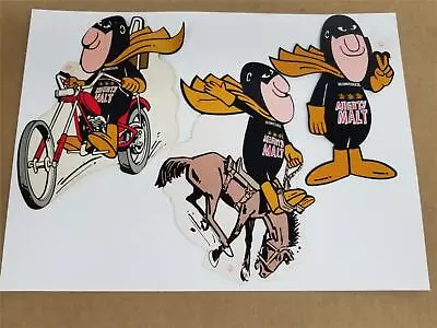 3-Vintage 1972 Budweiser Mighty Malt Budman Beer Stickers Unused Shelf C1 • $19.88