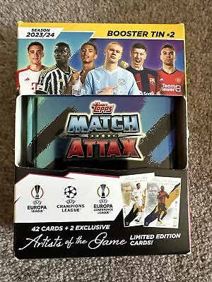 Topps UCL Match Attax Season 23/24 Booster Tin 42 Cards + 2 Exclusive Card 6 Pac • £34.50