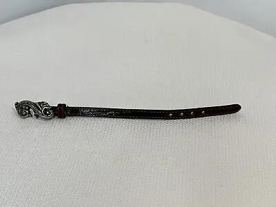 Vintage Brighton 1995 Leather Bracelet Scroll Buckle Brown Leather NOS • $12.50