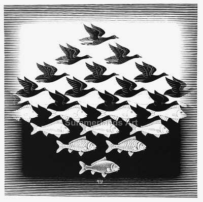 £24.99 • Buy MC Escher Sky & Water Giclee Fine Art Print Paper Or Canvas Large Various Size