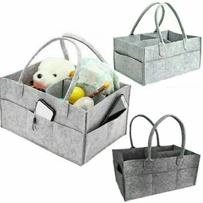 £5.49 • Buy Baby Diaper Organizer Caddy Felt Changing Nappy Kids Storage Carrier Bag Large