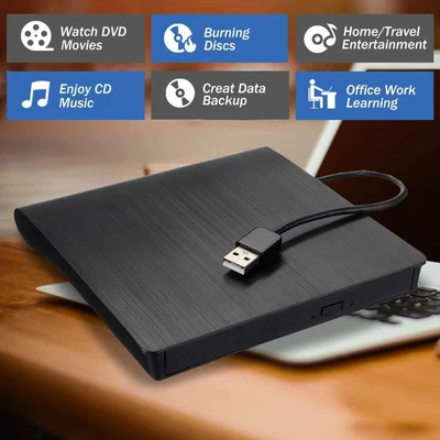 £15.99 • Buy External CD DVD Optical Drive USB 3.0/2.0 CD Writer ROM Rewriter Burner Reader