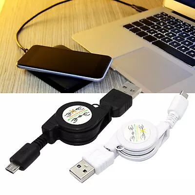 Retractable Micro USB A To USB 2.0 B Male Cable Sync Data Charger For Android 22 • $7.60