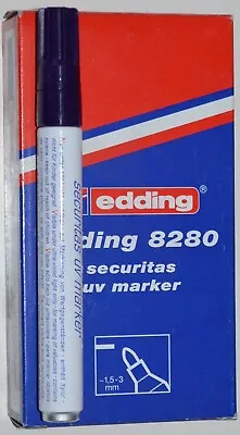 (10-Pack) Edding 8280 Security UV Marker Pens 1.5-3.0mm Ultraviolet Safety • £34.95