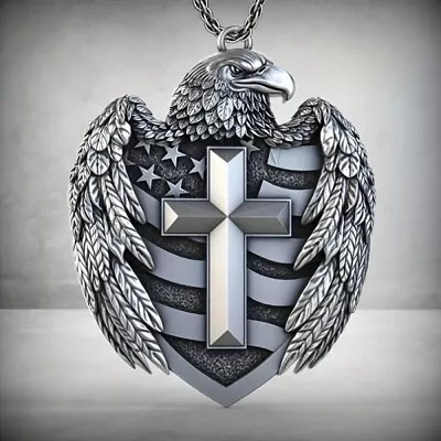 Fashion Men Vintage Cross Eagle Necklace Jewelry Cool Stuff Hip Hop Gift New • $9.98