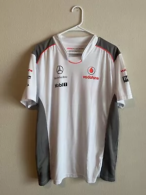 VODAFONE MCLAREN MERCEDES White T-Shirt Size Large Mens Outdoors Outerwear • $33.99