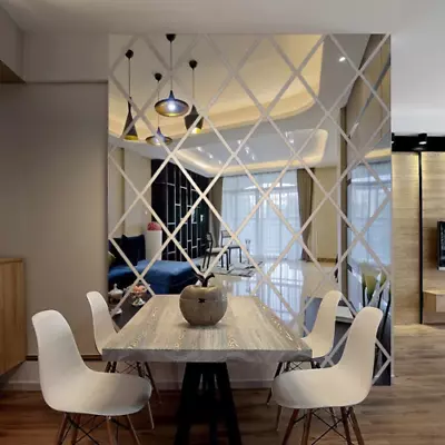 3D Mirror Wall Sticker DIY Triangles Acrylic Wall Stickers Room Home Decoration • $29.66