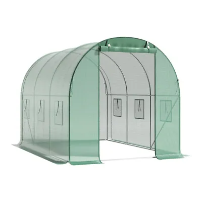 £45.95 • Buy Greenhouse Replacement Cover Polytunnel Green House Shed With Zipped Door Window