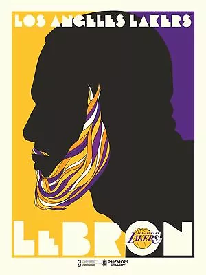 Phenom Gallery LeBron James Los Angeles Lakers Pushglass Inspired 18  X 24  Seri • $70