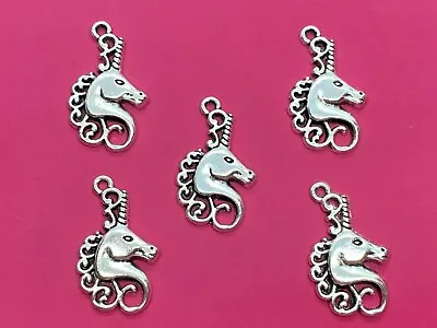 Tibetan Silver Unicorn Charms - 5 Per Pack  • £1