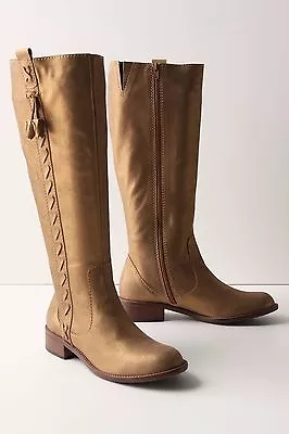 Anthropologie Luminous Boots Miss Albright Shoes Mid-calf Flat Metallic Gold 6.5 • $104.99
