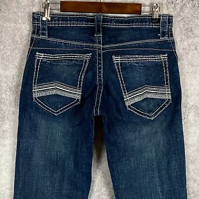 Decree Mens Distressed Straight Jeans Size 29 X 32in Flex Dark Denim • $14.27