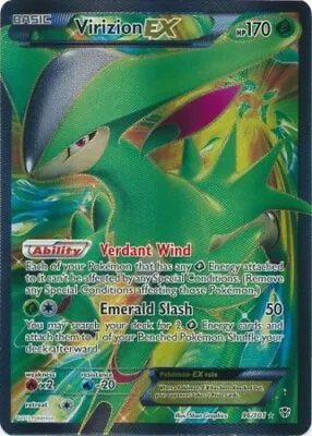 1x Virizion-EX - 96/101 - Full Art Lightly Played Pokemon BW - Plasma Blast • $19.53