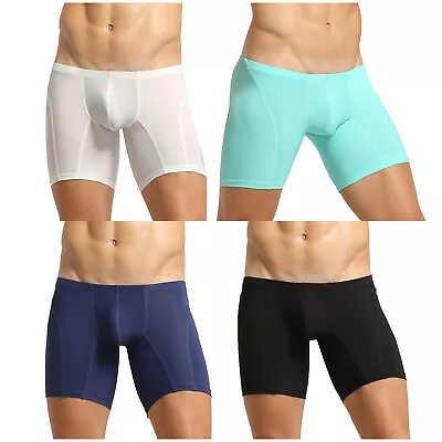 Mens Low Rise Tight Shorts Bulge Pouch Boxer Briefs Stretchy Workout Gym Shorts • $11.96