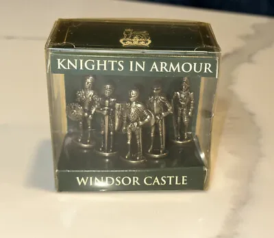 Vintage Westair 1.75 Inch Pewter Knights In Armor Set 5 Miniature Pewter Figures • $15