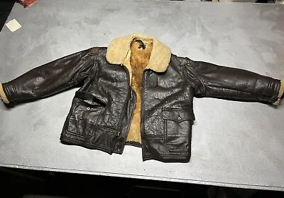 Incredibly Rare Wwii Us Navy M445b Leather Shearling Size 48! Willis & Geiger B3 • $499.99