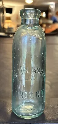 Antique Hutchinson Bottle Embossed CC MINERAL WATERS TROY NY - RARE! • $35