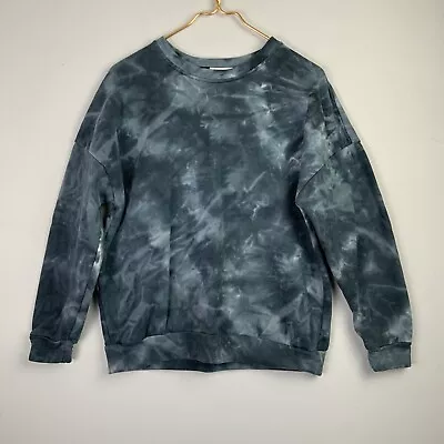 Anthropologie ALL FENIX Sz Small Aryah Blue Acid Wash Tie Dye Sweatshirt • £22.16