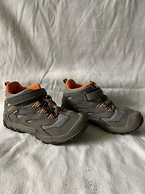 Merrell Chameleon 7 Mid Boy's Size 2.5 Waterproof Hiking Boots  Orange & Gray • $20