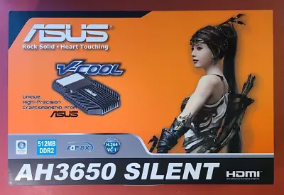 ASUS ATI Radeon AH3650 Silent/HTDI/512M/A 512MB DDR2 AGP Dual DVI Graphics Card • $49.99