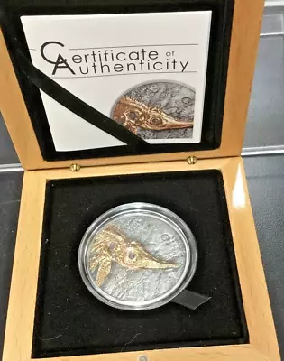 Mongolia 2017 1oz Silver 500 Togrog Evolution Of Life Ichthyosauria Antiqued • $175