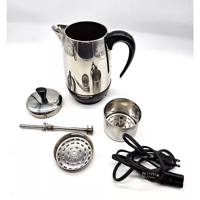 FARBERWARE 2-8 Cup Stainless Steel Electric Percolator Tested And Works Well • $45