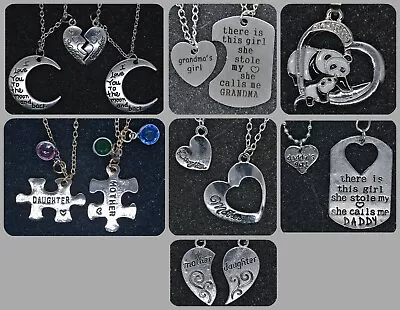 £3.54 • Buy Mother Daughter Pendant Necklace Granddaughter Grandmother Dad Key Ring Chain