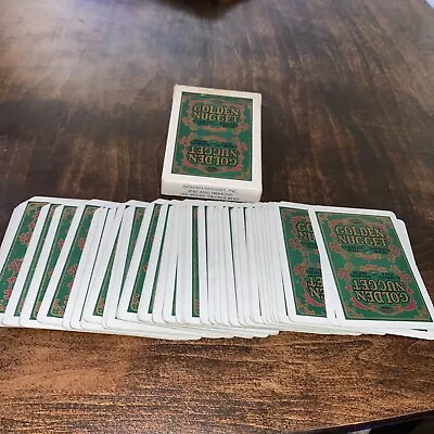 Golden Nugget Casino Gambling Hall Playing Cards Green Gold Deck Las Vegas Used • $16