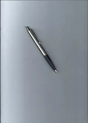 Vtg Parker Stainless Steel Frontier Ball Point Pen W/Chrome  & Black Rubber Grip • $7.95