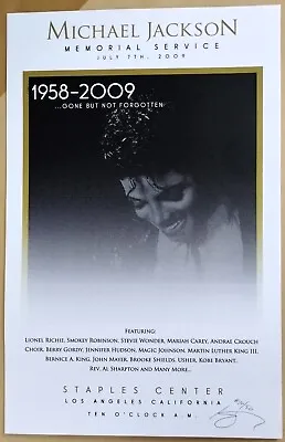 Michael Jackson Memorial Service Limited Edition Poster #20 Of 50!! • $25