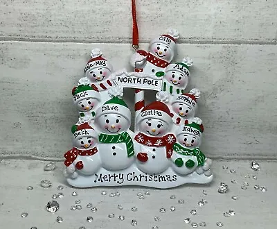 Snowman Personalised Christmas Tree Decorations In Family Sizes From 2 To 9 • £17.99