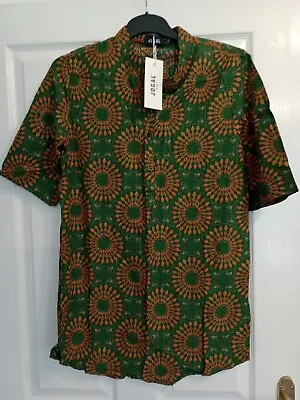 £5 • Buy Men's Size S JOGAL African Dashiki Henley Shirt