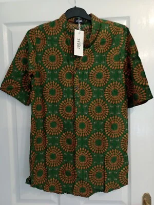 £5 • Buy Men's Size S JOGAL African Dashiki Henley Shirt