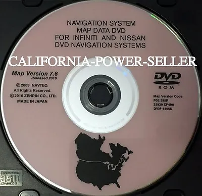 2006 07 08 Infiniti Nissan Navigation Dvd Version 7.6 Original Dvd Update • $98.88