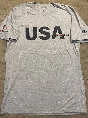 Mens New Adidas Team USA Olympics Volleyball Shirt Gray Small S $35 • $13.99