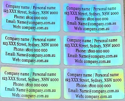 $5.99 • Buy 60 Laser Personalised Name Stickers Vinyl Tag / Label, 4.5 X 2.5 CM Water Proof