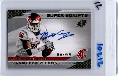 Marquess Wilson 2013 Spx Football Super Scripts Auto - Chicago Bears *10212 • $11.99