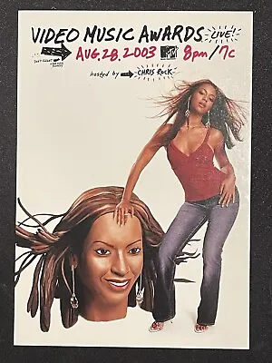 BeyoncÉ - Chris Rock Hosted Mtv - Vma Video Music Awards Postcard Promo  2003 • $5