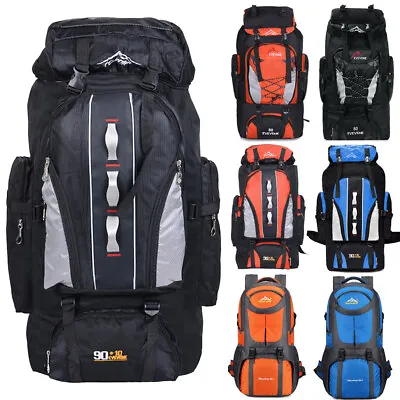 80L/100L Large Camping Hiking Backpack Travel Sport Rucksack Outdoor Trekkingbag • $82.24